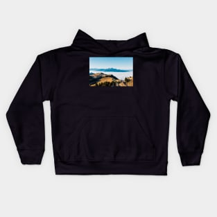 Swiss Alps - Mount Rigi Cogwheel Train With Alpine Range in Background Kids Hoodie